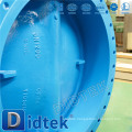 Didtek Triple Offset Schneckengetriebe Operate Double Flanged End Butterfly Valve